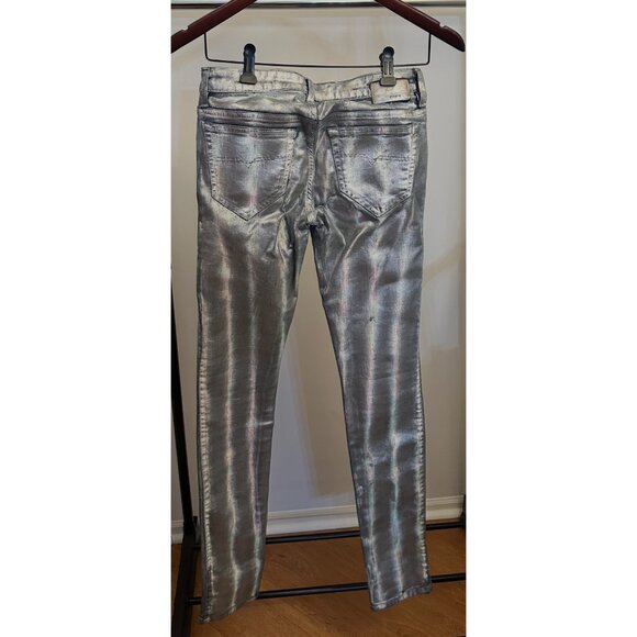 Unique Diesel Holographic Low Waist Skinny Jeans W26 L32 - Picture 2 of 4